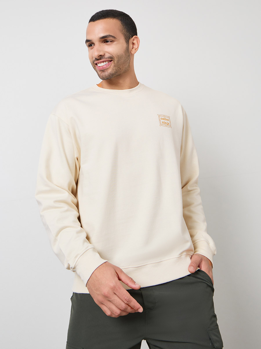 Minimal Print Relaxed Fit Sweatshirt