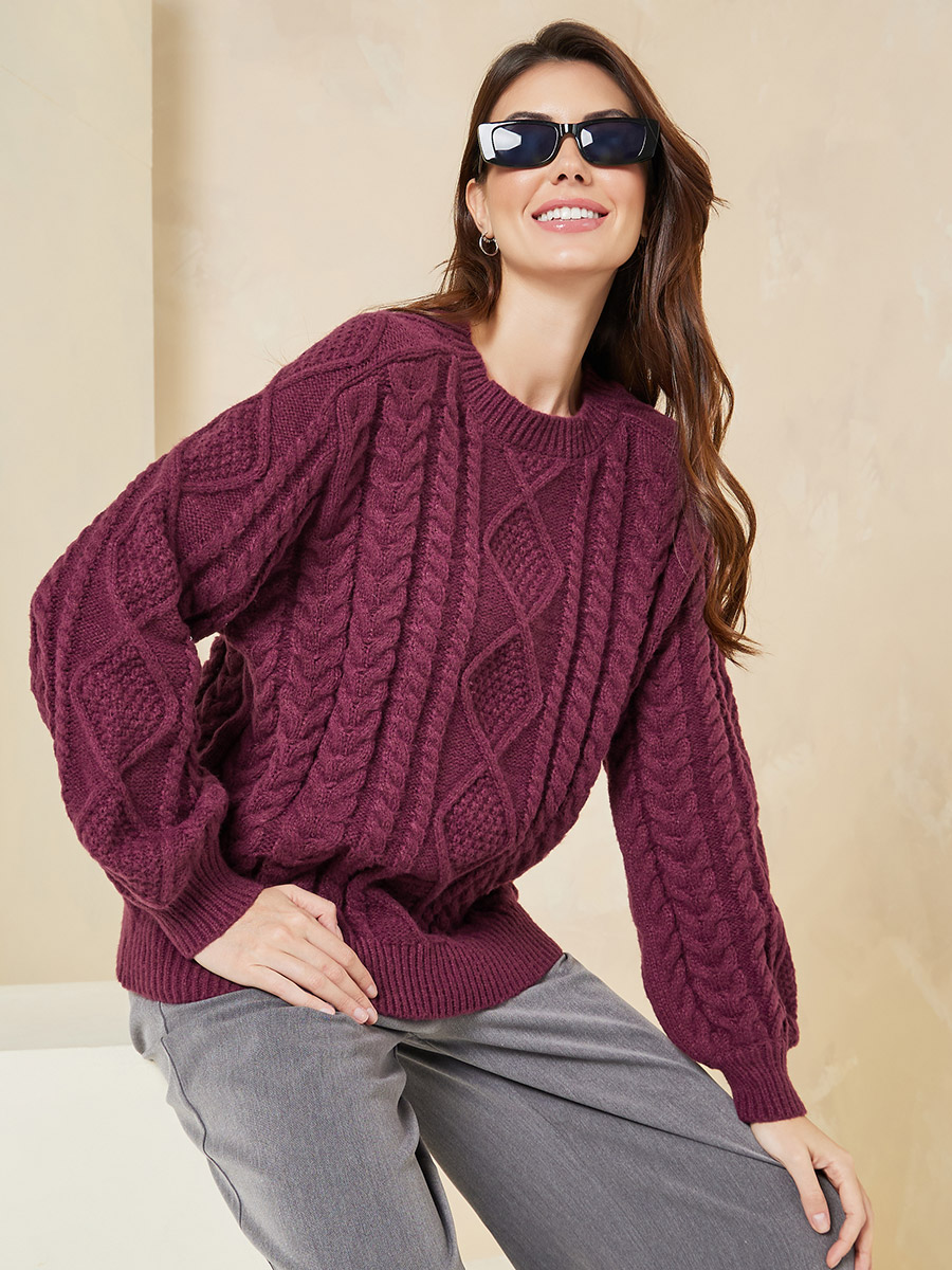 HOT Cable Knit Oversize Wool Sweater Buy Oversized Cable Knit