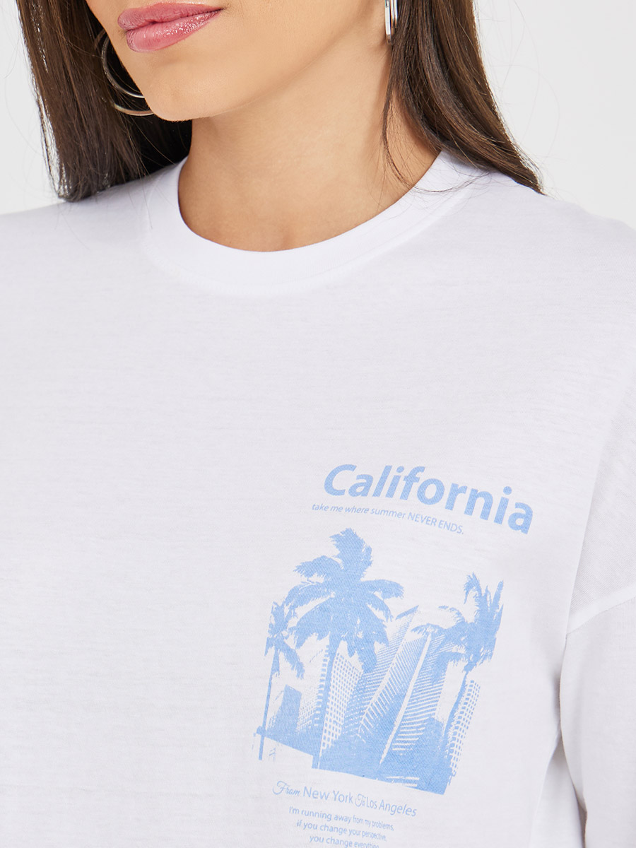 Oversized Fresh California Print T-shirt