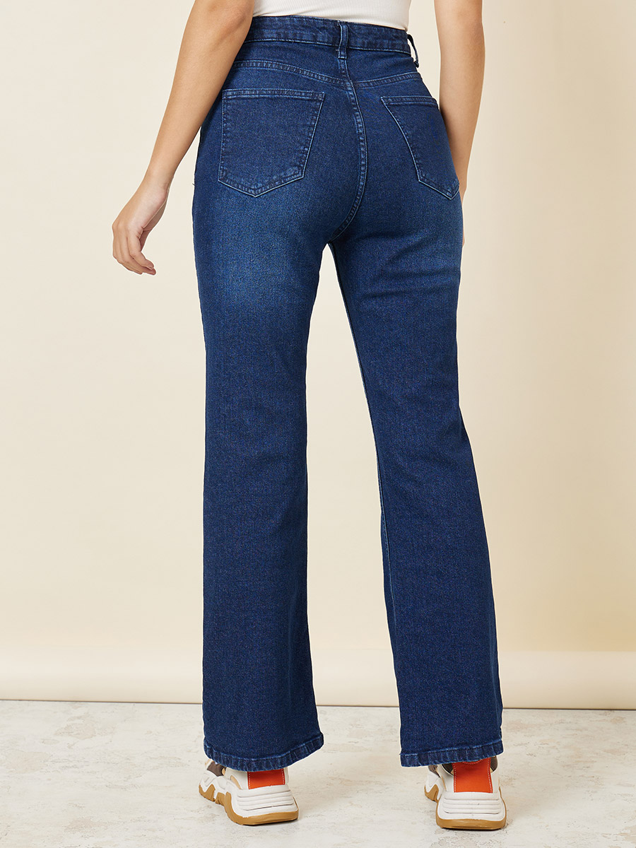 Women's Low-Rise Dark Wash Flare Jeans, Women's Bottoms
