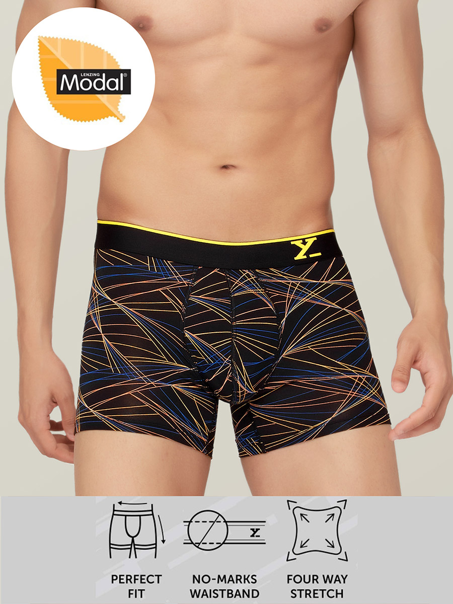 Modal Stretch Printed Trunks with Branded Elastic