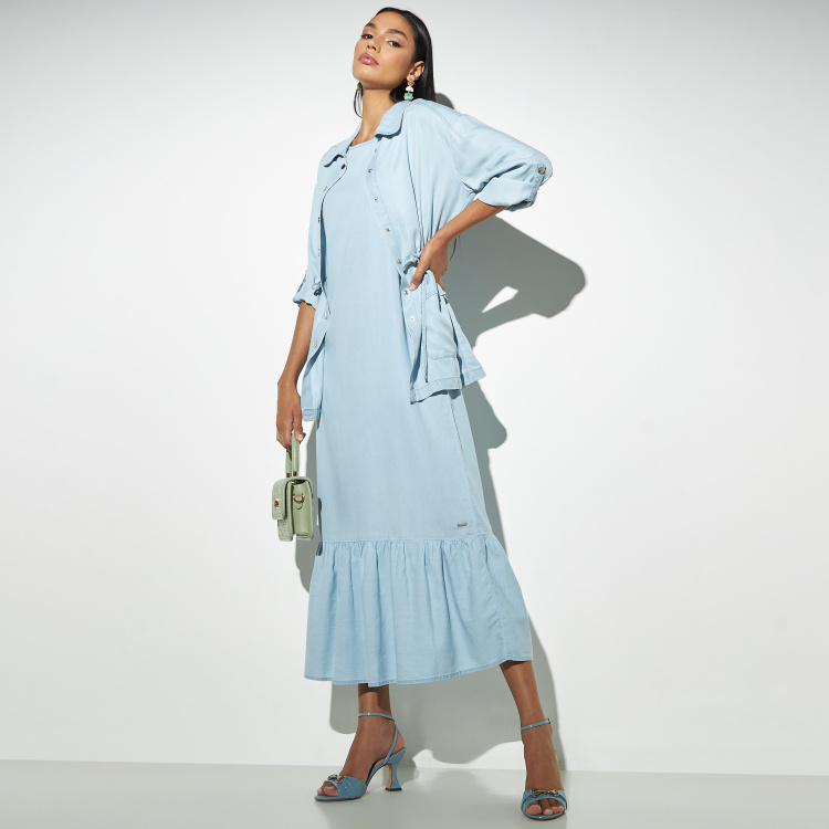 Naomi Denim Maxi Dress - Medium Wash | Fashion Nova, Dresses | Fashion Nova