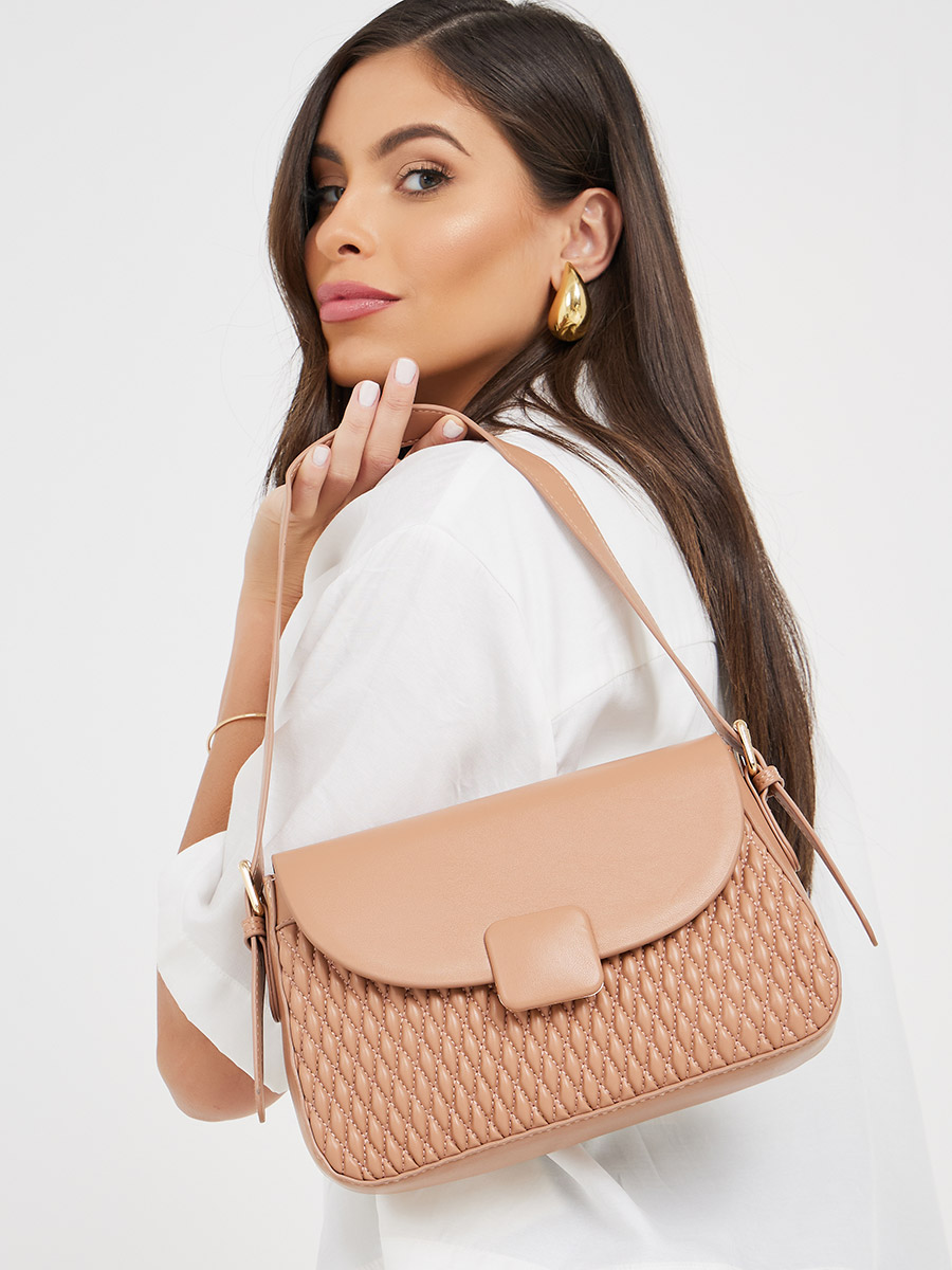 Textured Flap Shoulder Bag For Women at Bahrain Styli