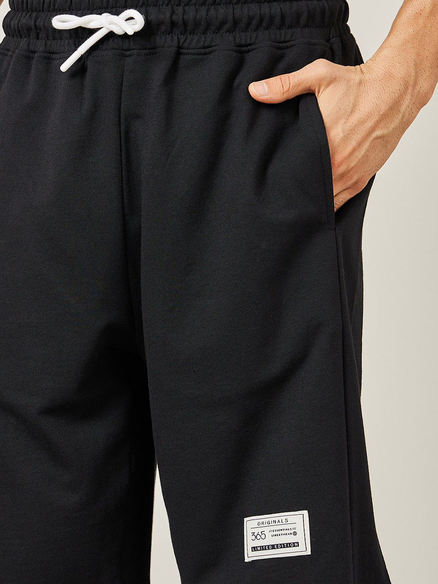 Buy Oversized Contrast Trim Terry T-Shirt & Shorts Co-Ords Black  