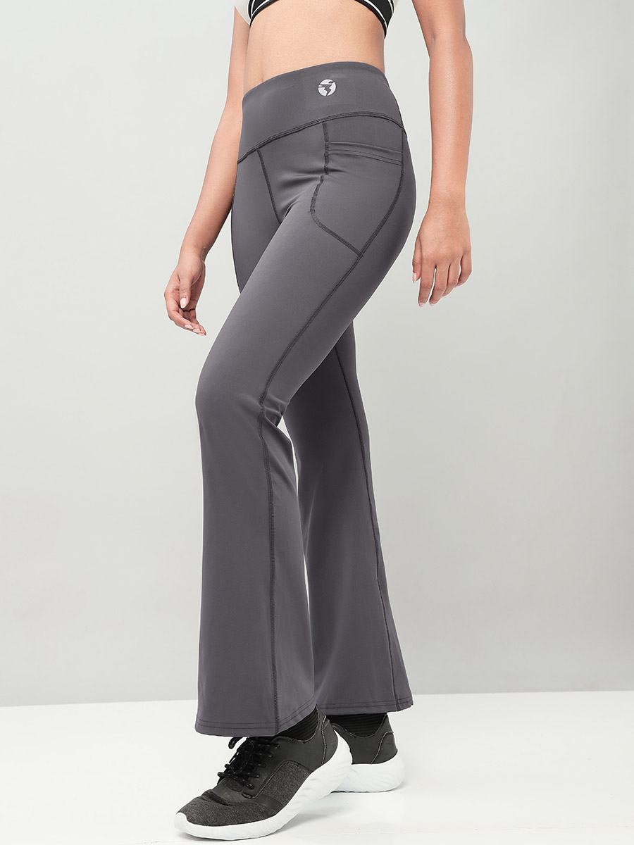 Solid Elastic Waistband Fit & Flare Pants