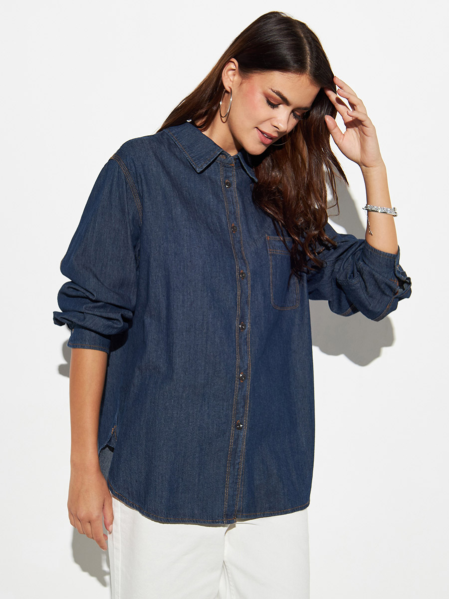 Women Longline Oversized Denim Shirt Wholesale Manufacturer & Exporters  Textile & Fashion Leather Clothing Goods with we have provide customization  Brand your own