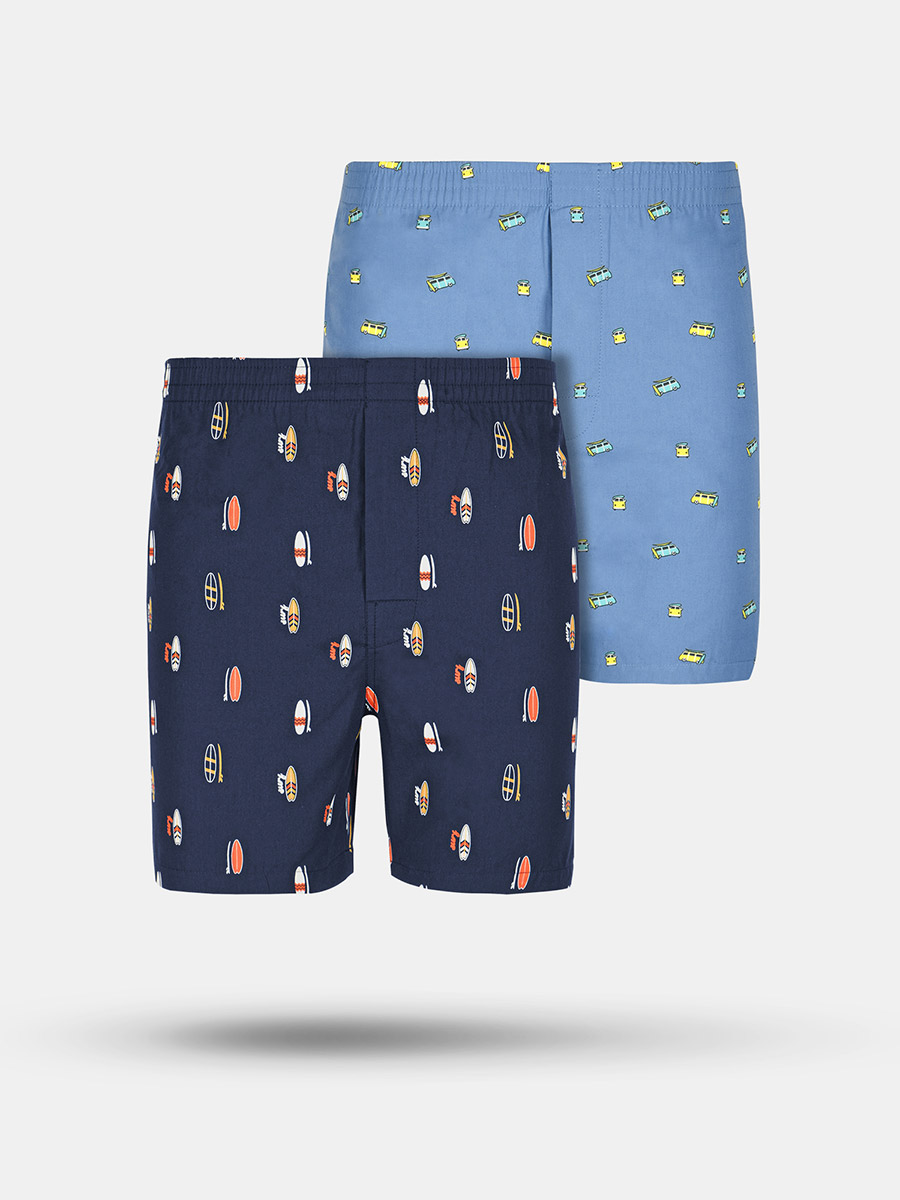 Pack of 2 - Printed Cotton Boxer