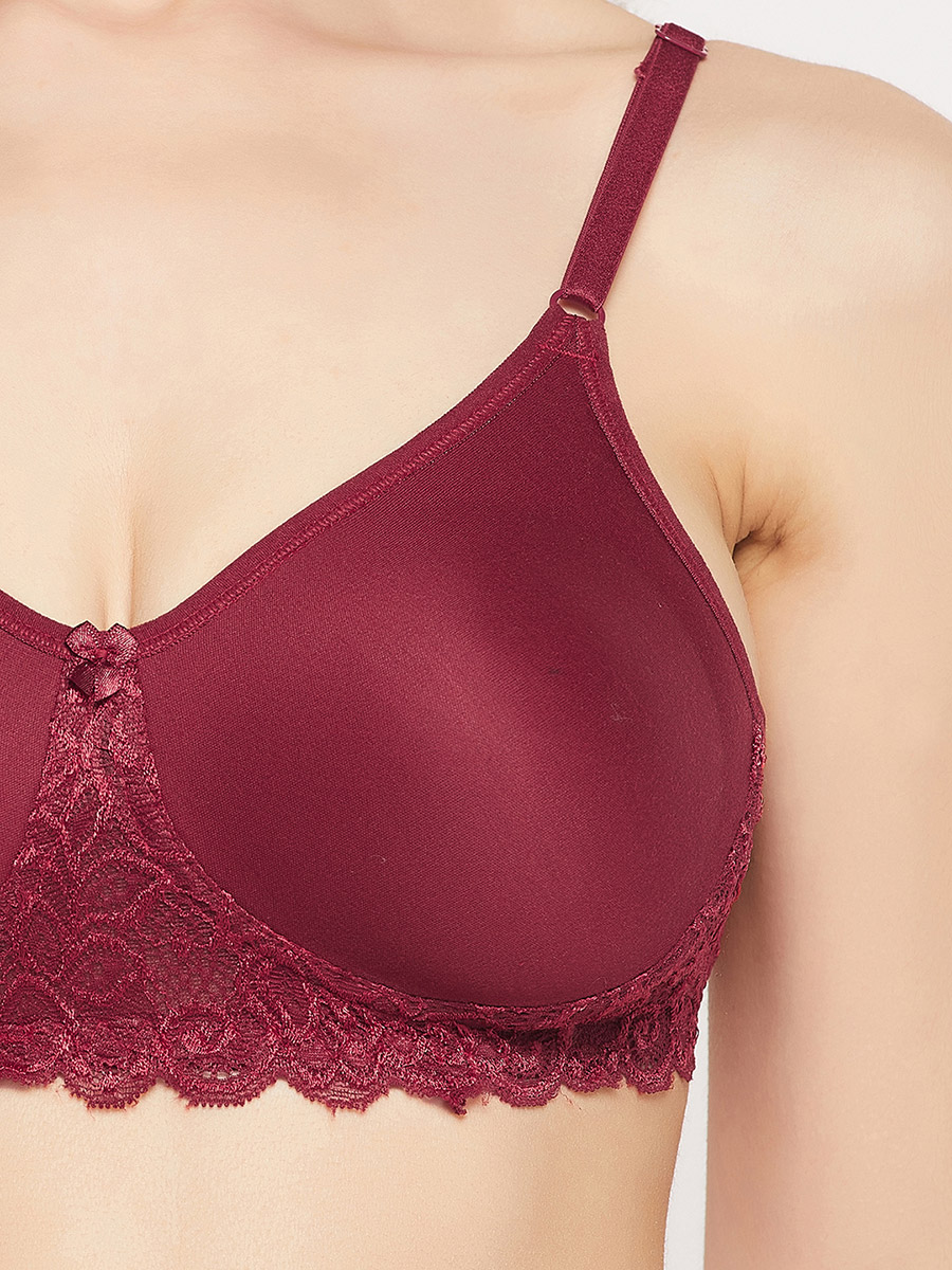 Clovia Lace Solid Non-Padded Full Cup Wire Free Full Figure Bra