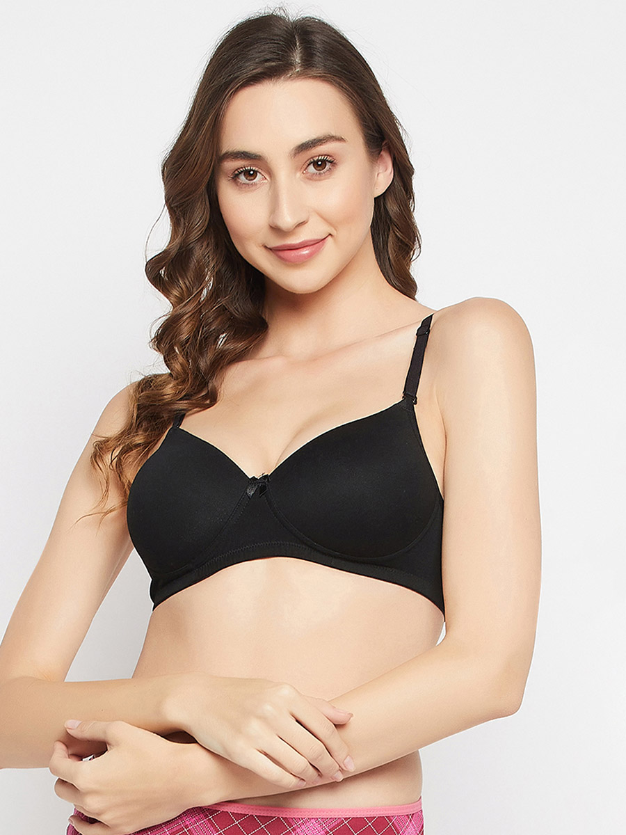 Solid Padded Full Cup Wire Free T-shirt Bra