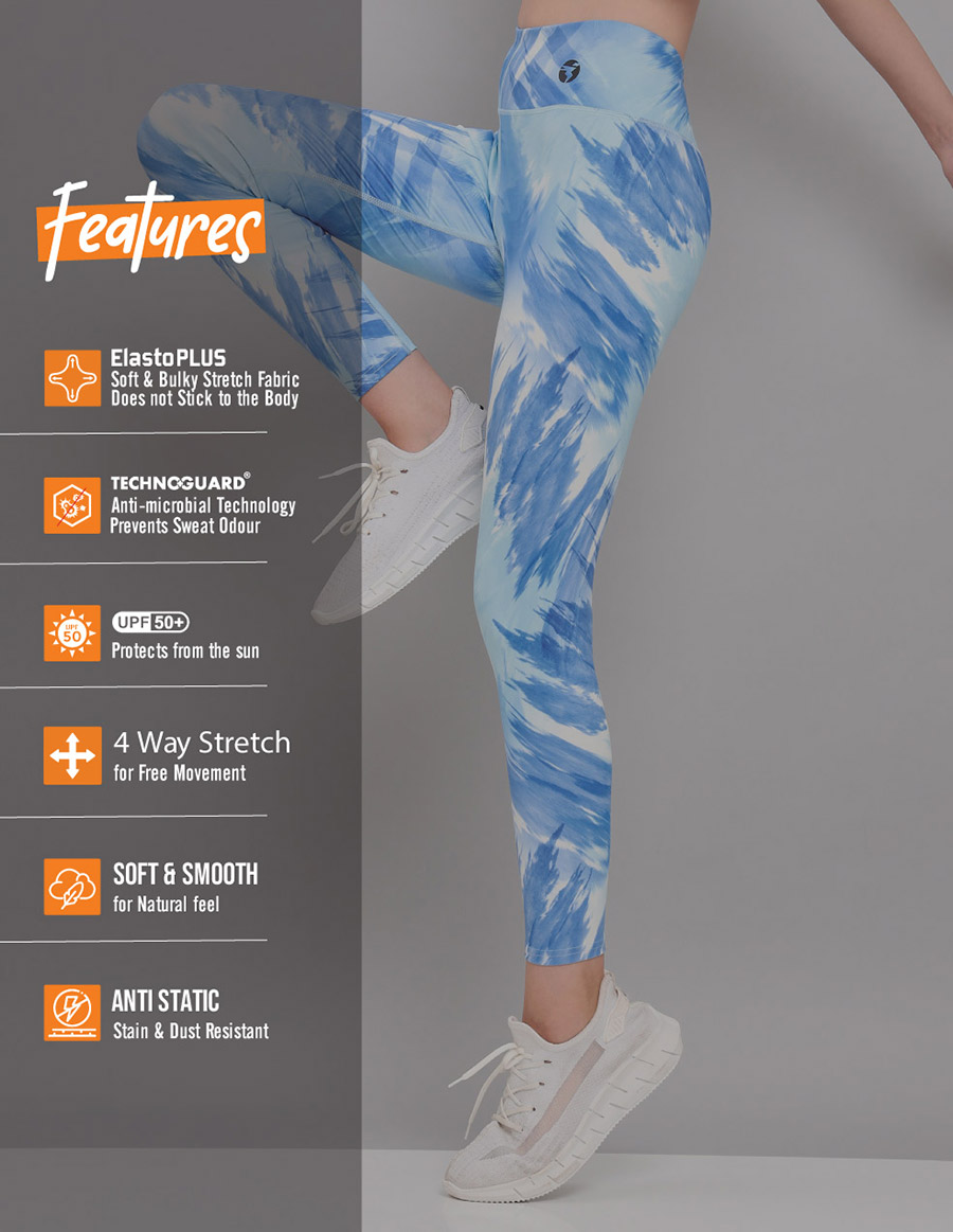 All Over Tie Dye Print Active Tights with Pocket