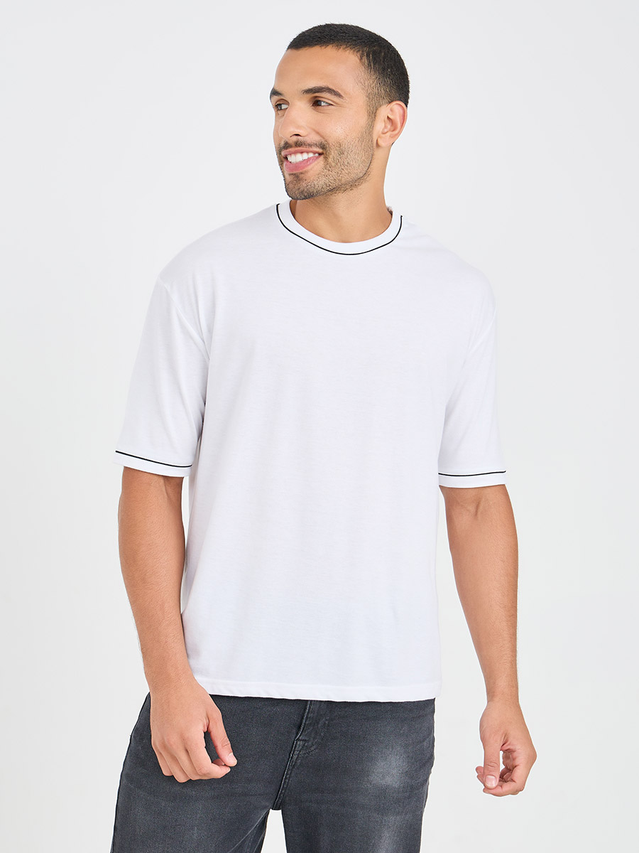 【関税・送料込】 Contrast stripe t-shirts - 1104 Regular_linen_striped_t-shirt_