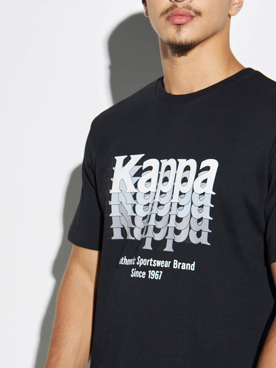Buy Logo Graphic Print Crew Neck T-Shirt Black For Men