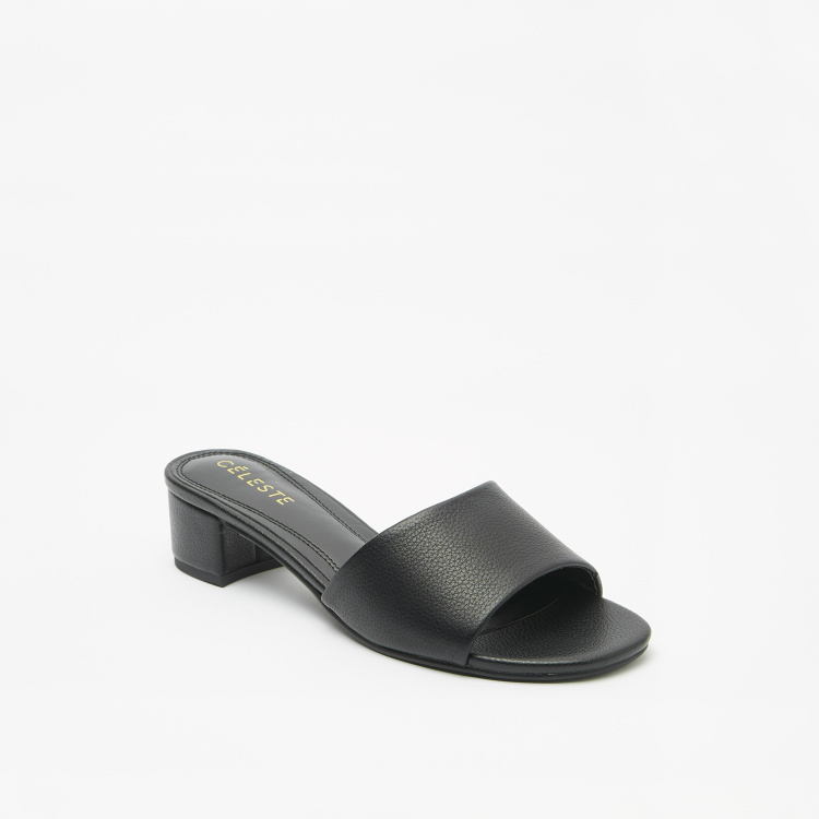 Women's Heeled Sandals Square Toe Two Strap Block Heels slip on | eBay