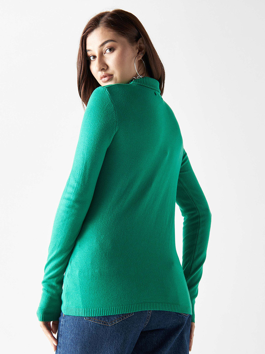 2Xtremz Textured High Neck Tricot Sweater with Long Sleeves