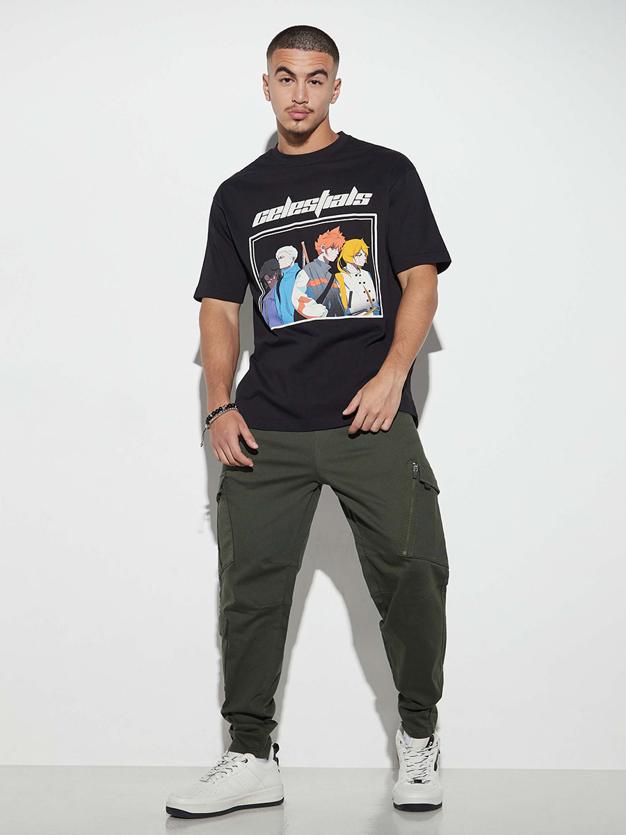 Solid Relaxed Fit Cargo Pants