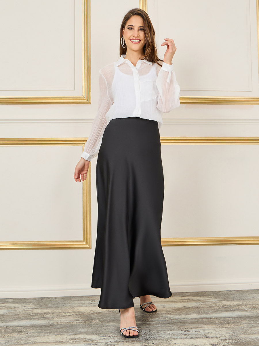 Buy Oversized Sheer Textured Shirt with Long Sleeves White