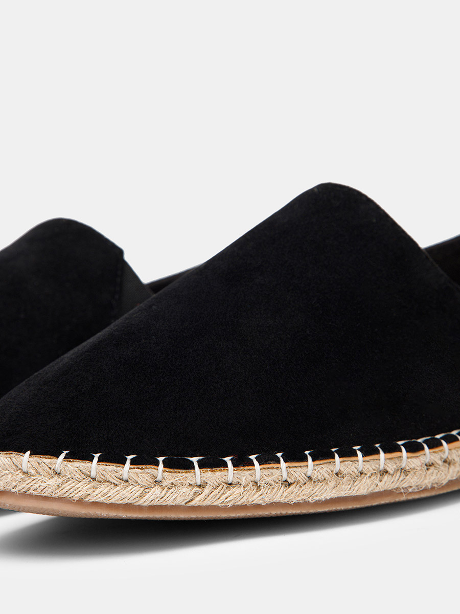 Buy Faux Suede Mule Espadrilles Black For Men Styli Saudi