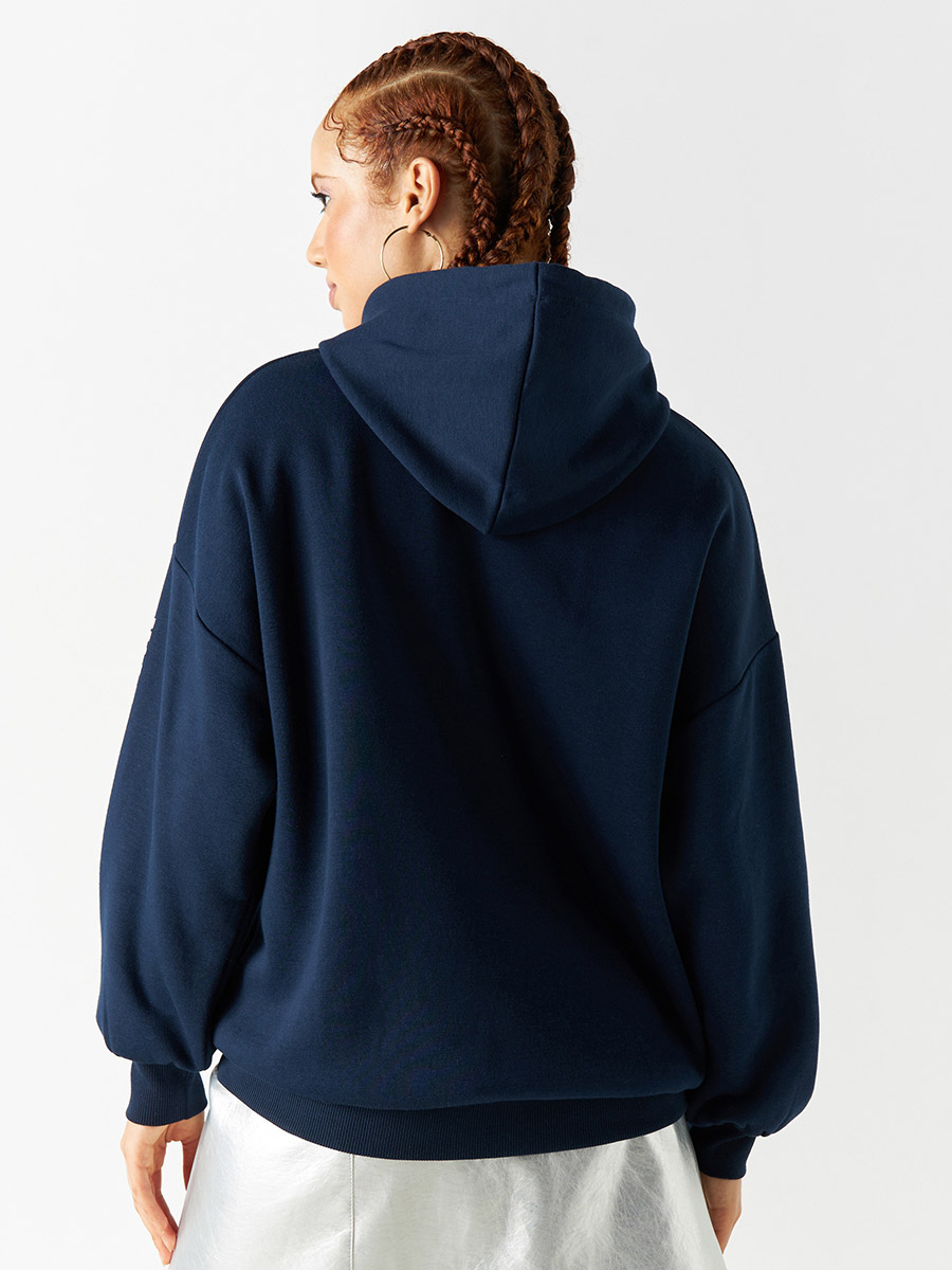 Xogul studio eyeleted logo hoodie navy（Hooded sweatshirt）