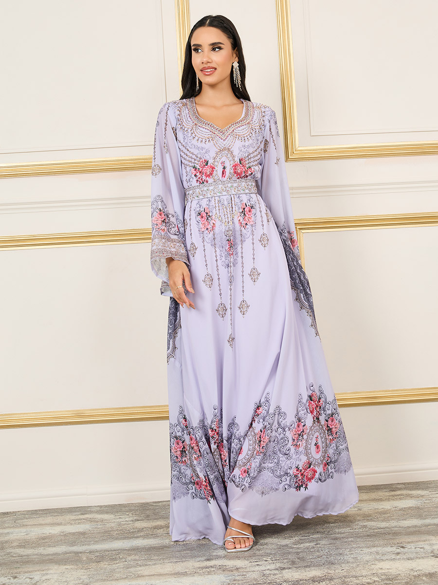 casual linen dress designs wedding guest CAMELLIA Made of soft EN SAISON Lira Short-Sleeve tulle dresses Color:Floral Leaves