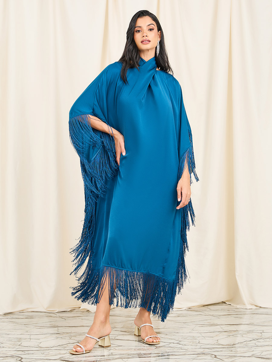 blue tassel dress Cocktail Flapper Dress Sequin Tassel Mini Dress CK Morgan Shop Wholesale With a draped design and tassel detailing thats bringing all the drama Midi Dress Blue Tassel Dress