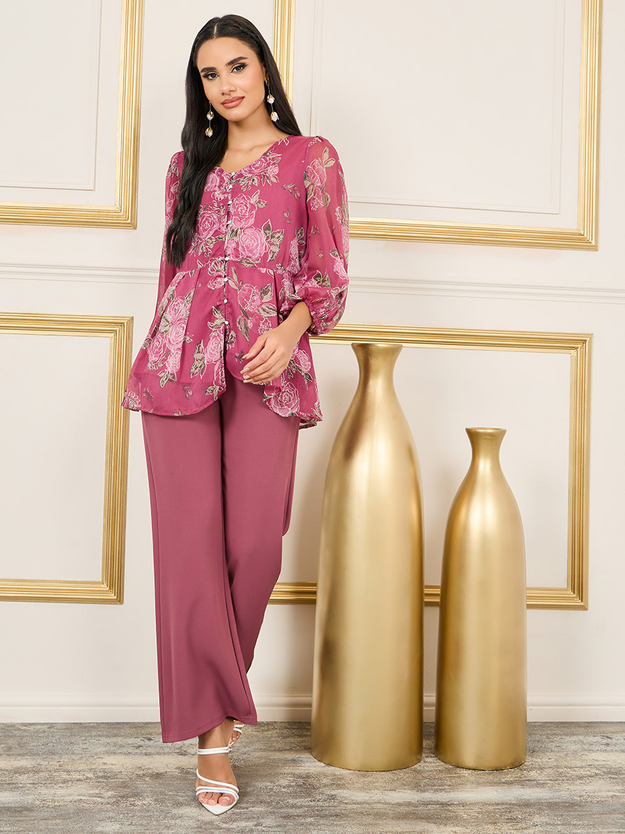 floral print peplum top