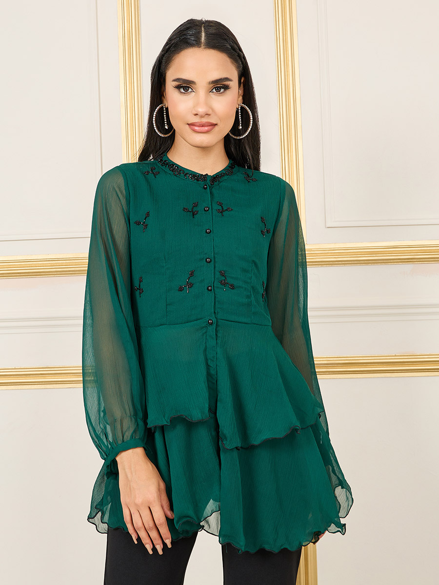solid peplum top
