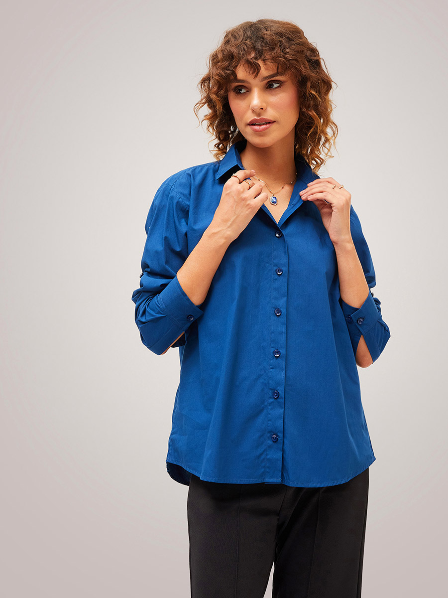 即日発送　Bibiy. ROSIE SHIRT KNIT NAVY Bibiy ROSIE SHIRT KNIT NAVY (Navy) Collared Knit