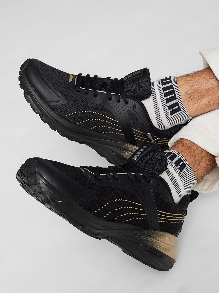 Buy Hypnotic Metallic Shine Sneakers Black For Women | Styli