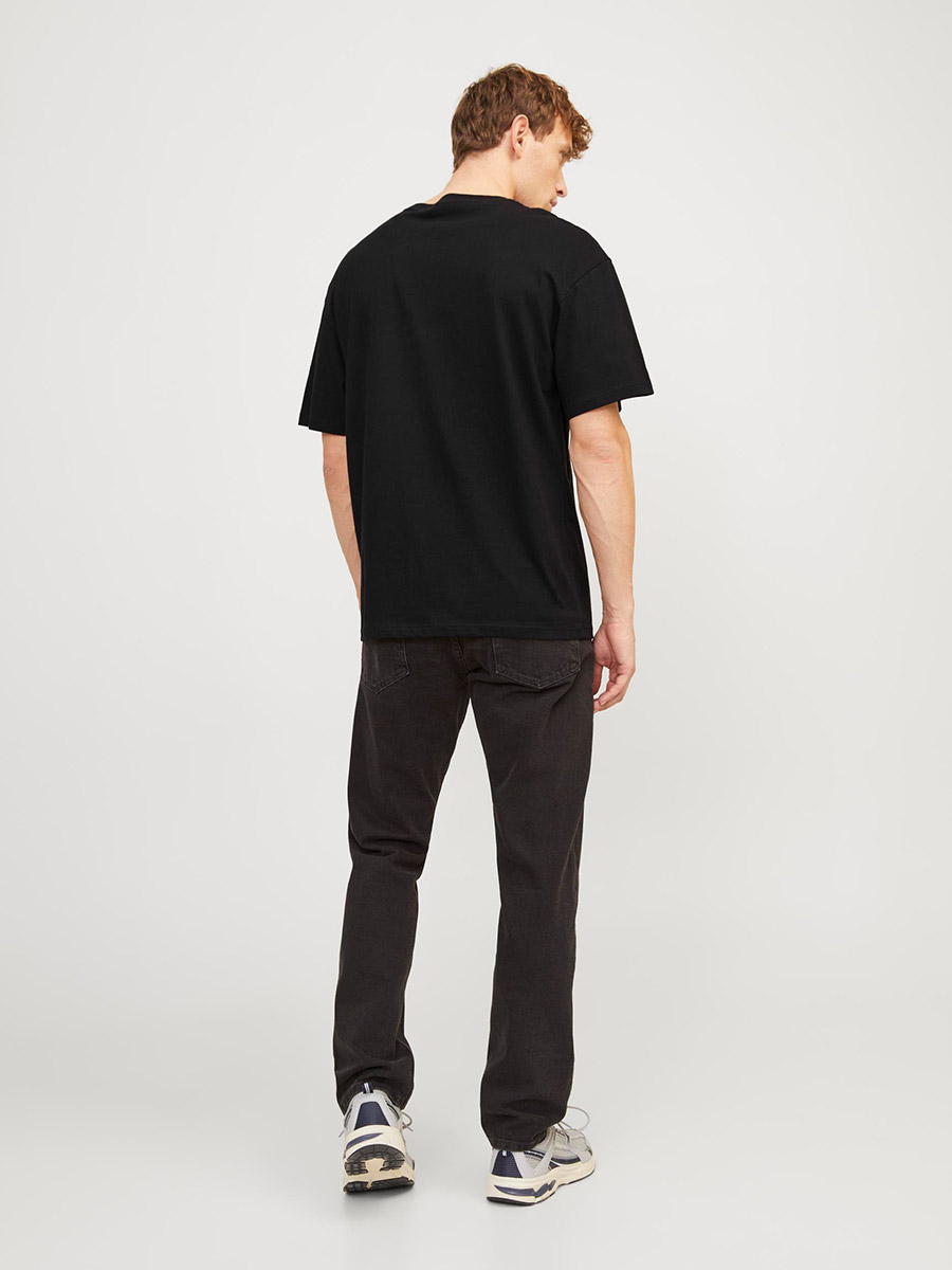 Buy Jackpot Print Crew Neck Loose Fit T-shirt Black For Men