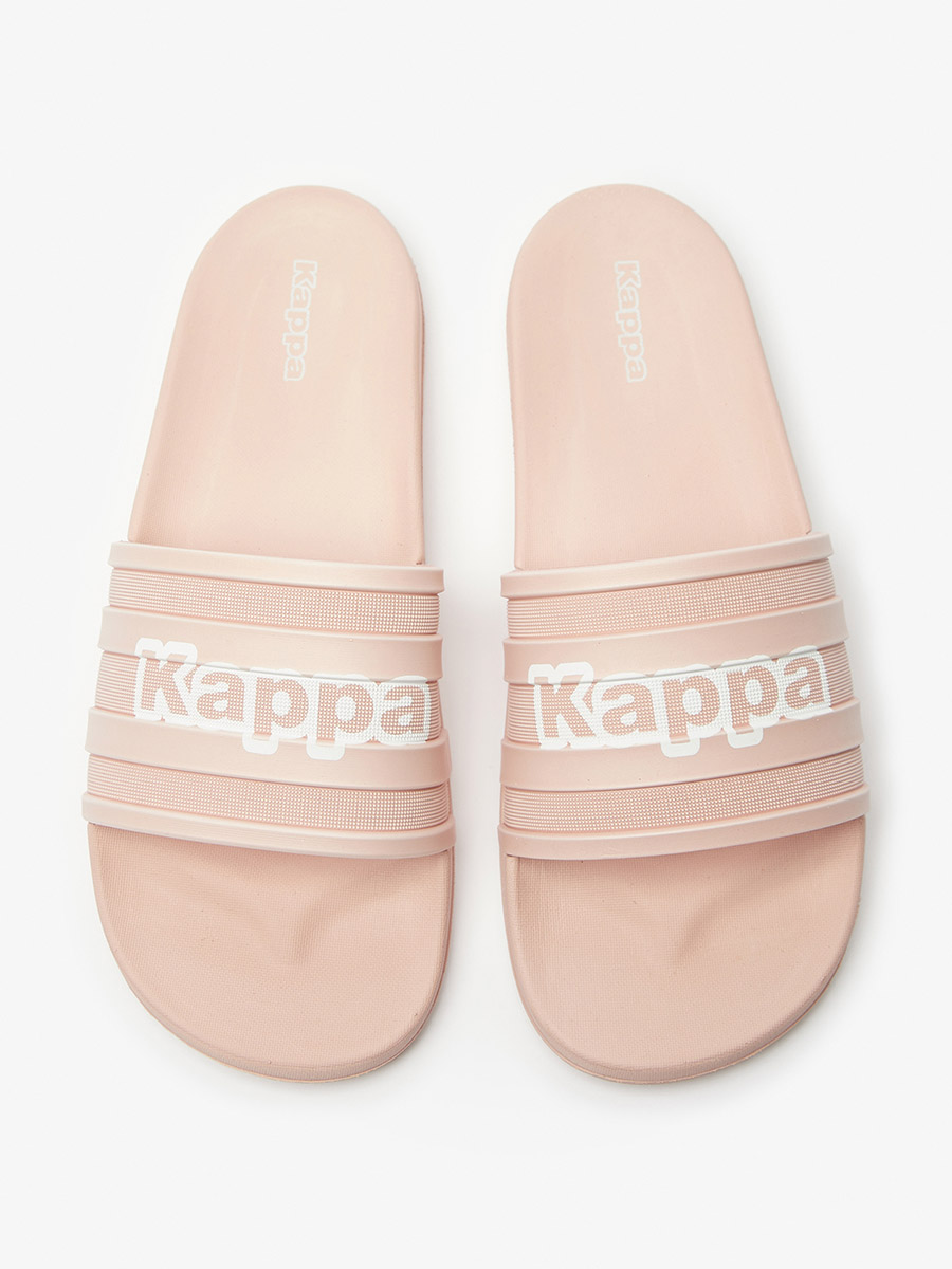 Buy Logo Print Slide Sandals Pink For Women | Styli Saudi