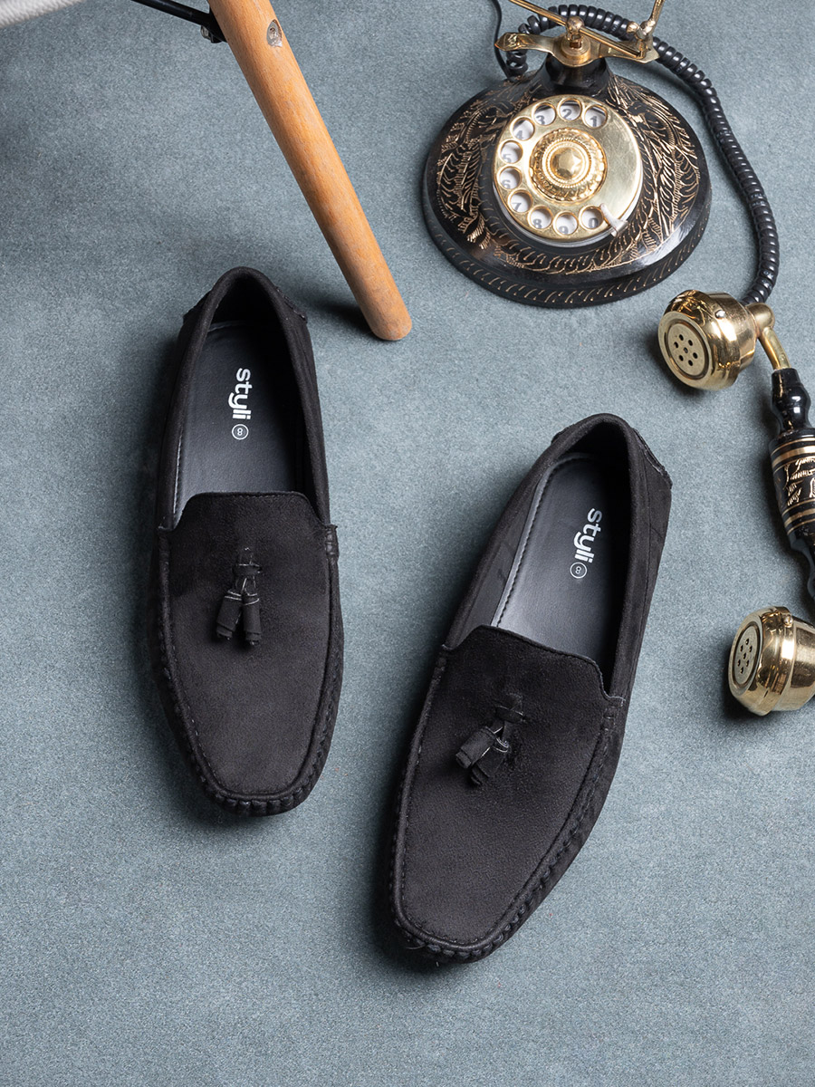 Faux Suede Tassel Loafers For Men at Saudi Styli
