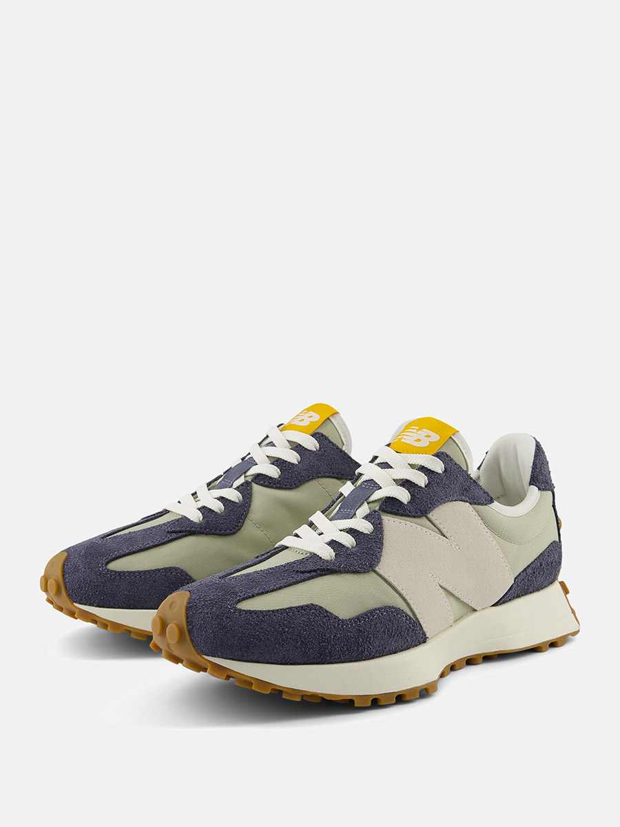 Buy 327 Colorblock Contrast Logo Sneakers Grey For Men | Styli UAE