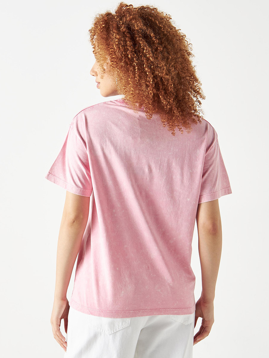 Fitted Lettuce Edge Button Detail Ribbed T-Shirt