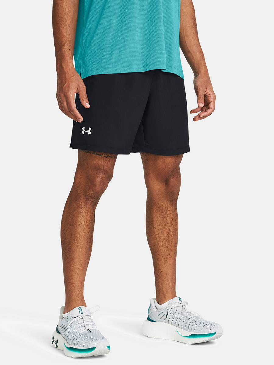 Buy Logo Print 7 inch Shorts Black For Men Styli Kuwait