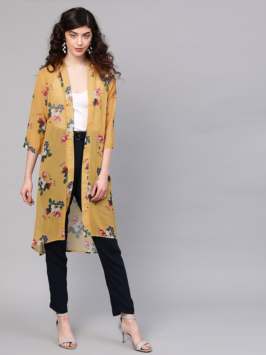 Floral Print Open Front Shrug For Women at UAE Styli