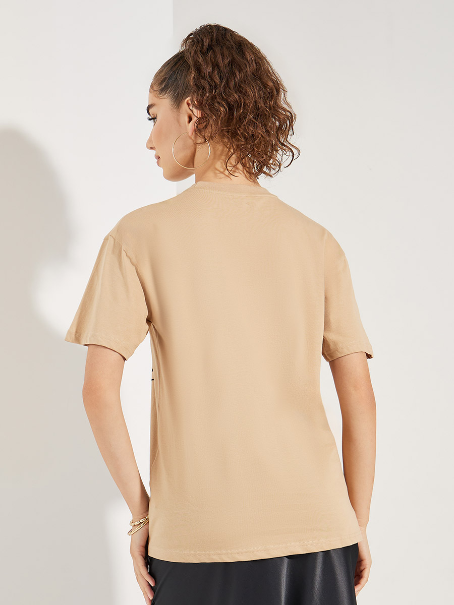 Buy Oversized Sun and Moon Graphic Drop Shoulder T-Shirt