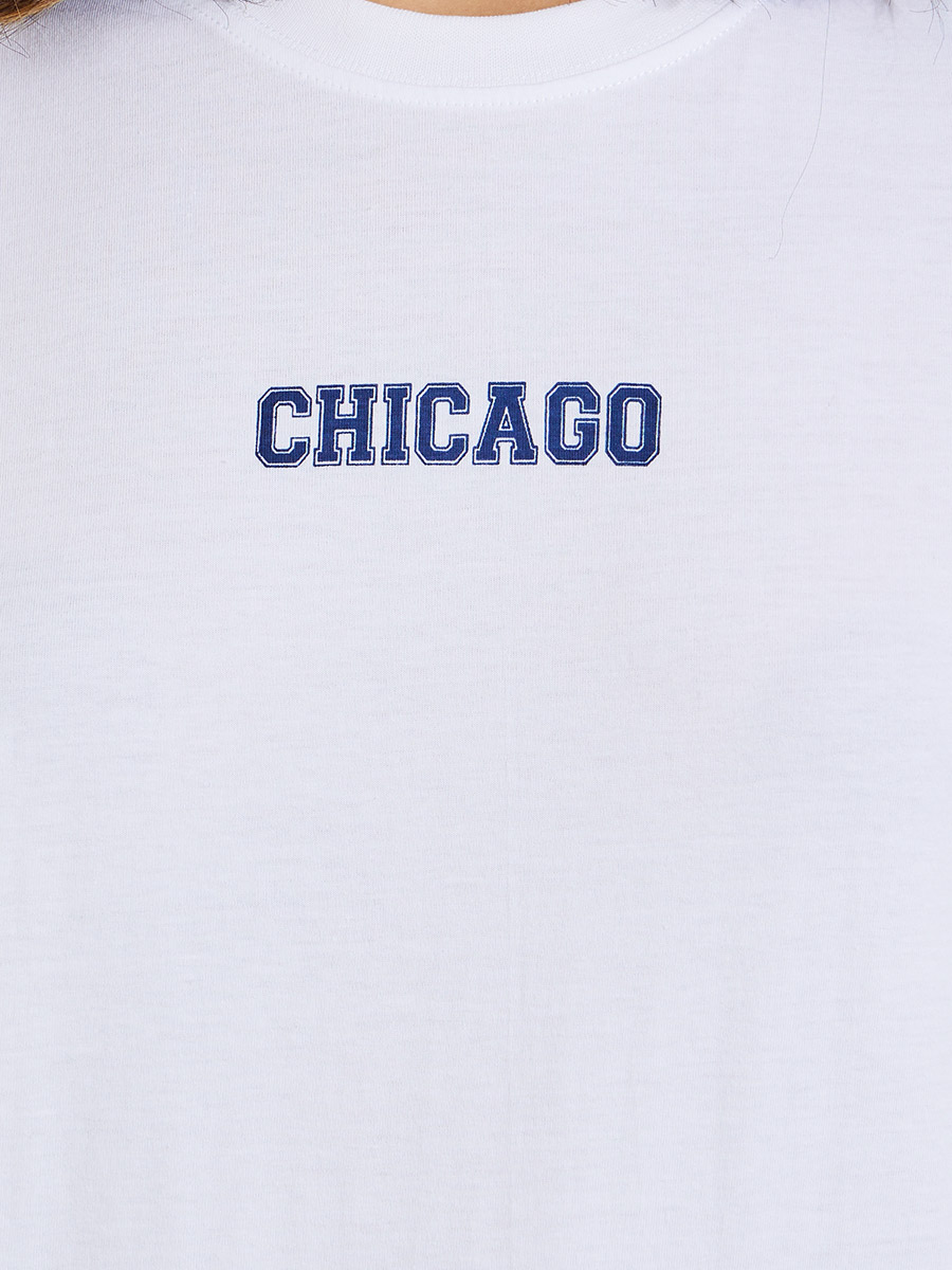 Buy Oversized Chicago Slogan T-Shirt with Dropped Shoulder
