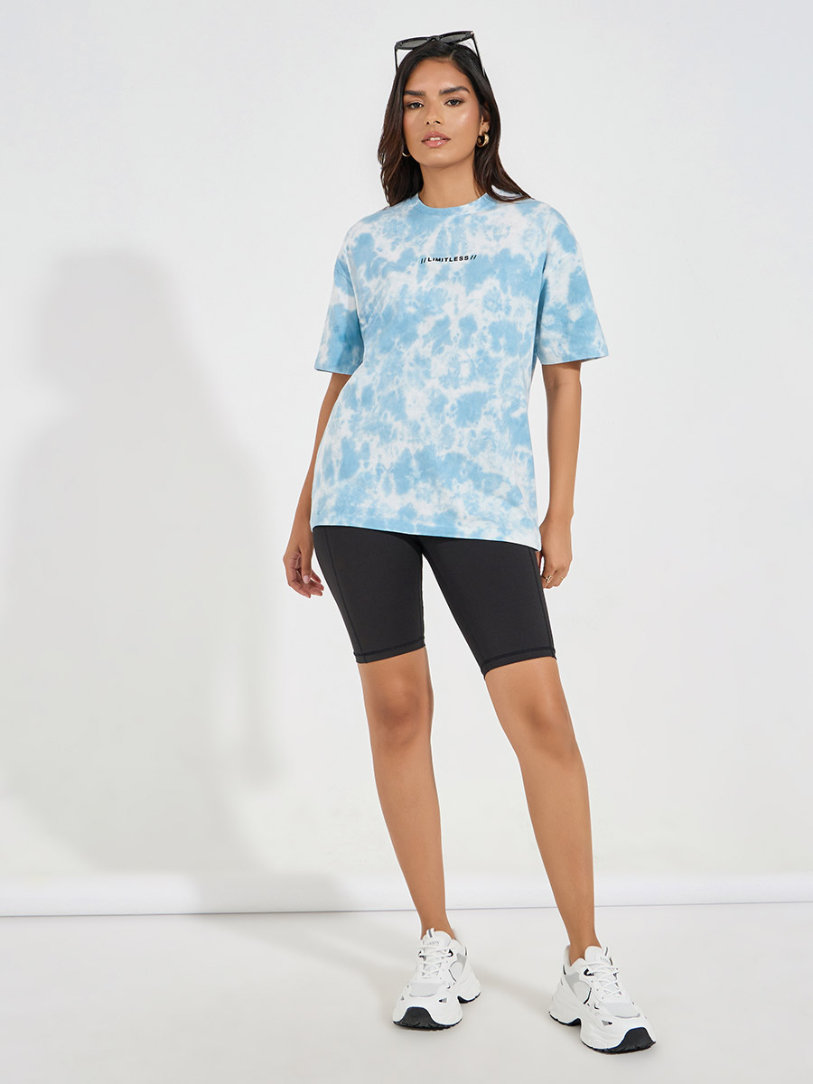 Buy Oversized Tie Dye Printed Cotton Jersey T-Shirt Light