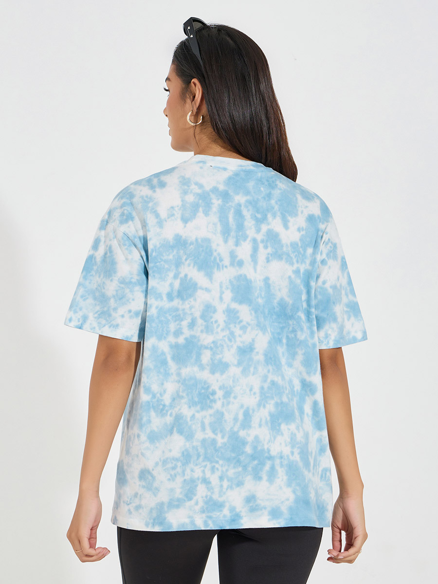 Buy Oversized Tie Dye Printed Cotton Jersey T-Shirt Light