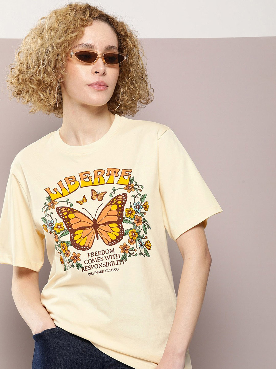 Girls Don't Cry Butterfly T-Shirt DSML M