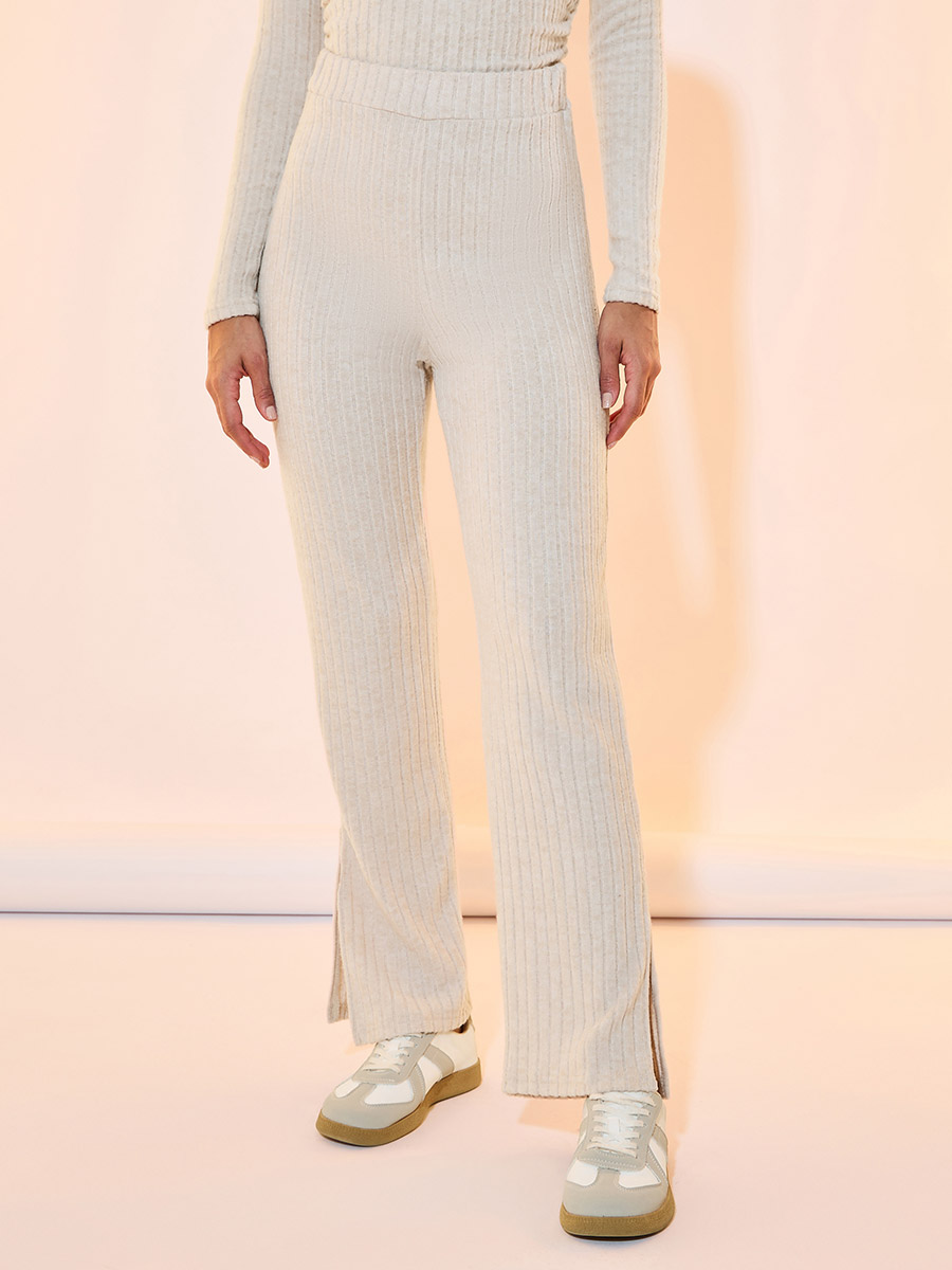新品未使用CAMBIO Hem Rib Dobby Jacquard Pants Garment-Dyed Utility Cotton Wide-Leg Pant | EILEEN FISHER