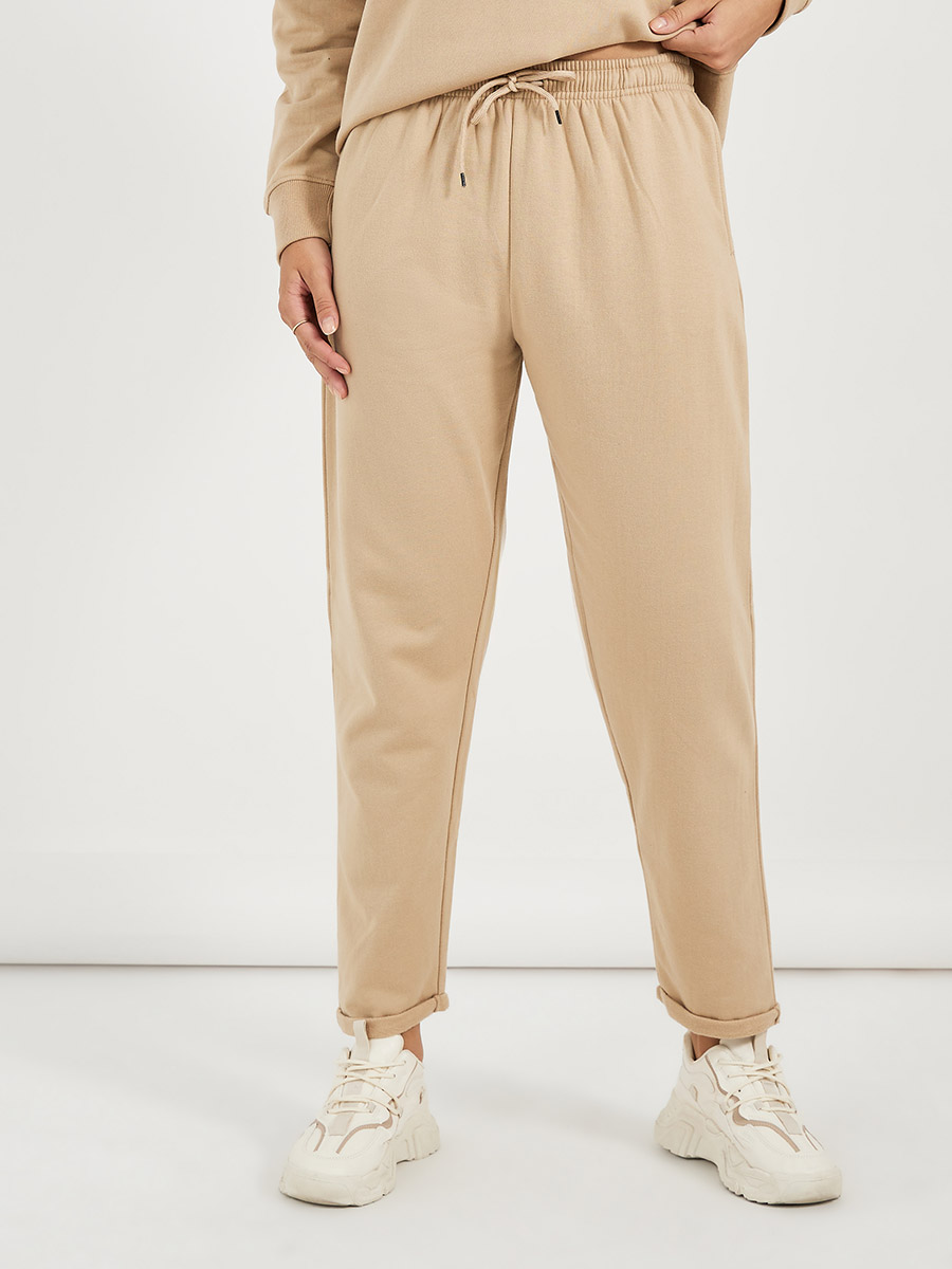 ★orogee★ BOARDING STUD PANTSBROWN P00000FL Buy Snap Button Placket Sweatshirt and Cuffed Joggers Co