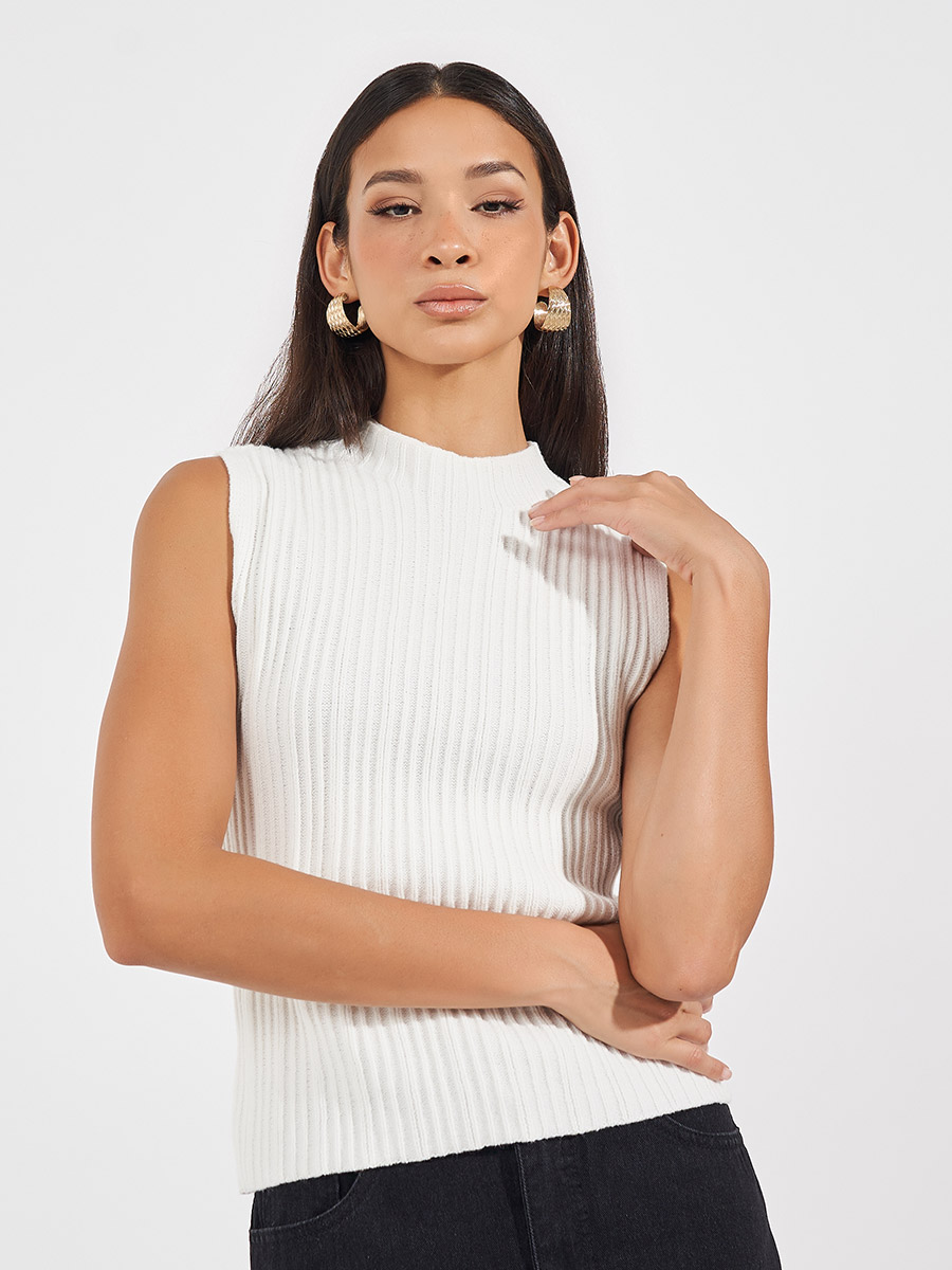 Textured Flat Knit Top For Women at Bahrain Styli - Main Image