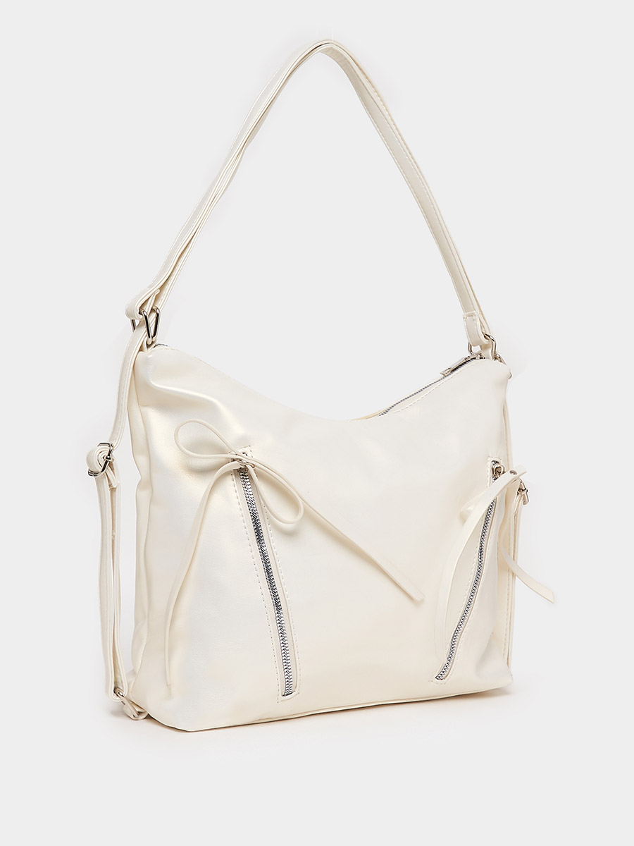 Ribbon Zip Accent Twist Shoulder Bag For Women at Saudi | Styli Ribbon Zip Accent Twist Shoulder Bag For Women at Saudi | Styli
