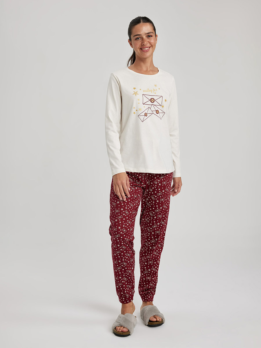 Buy Harry Potter Regular Fit T-Shirt and Pyjama Set Burgundy For