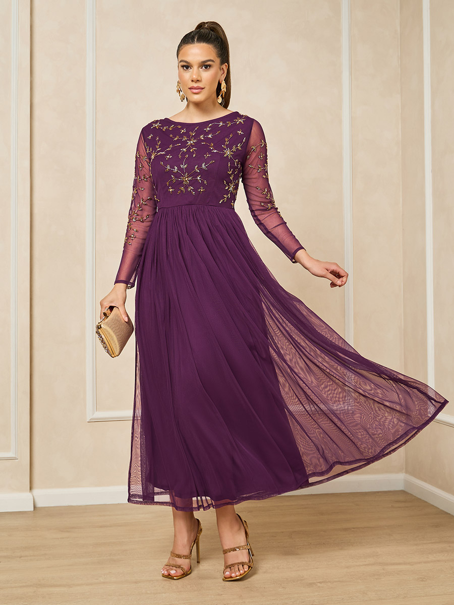 J&J Fashion 3007 Embellished Long A-line Formal Dress main image 1