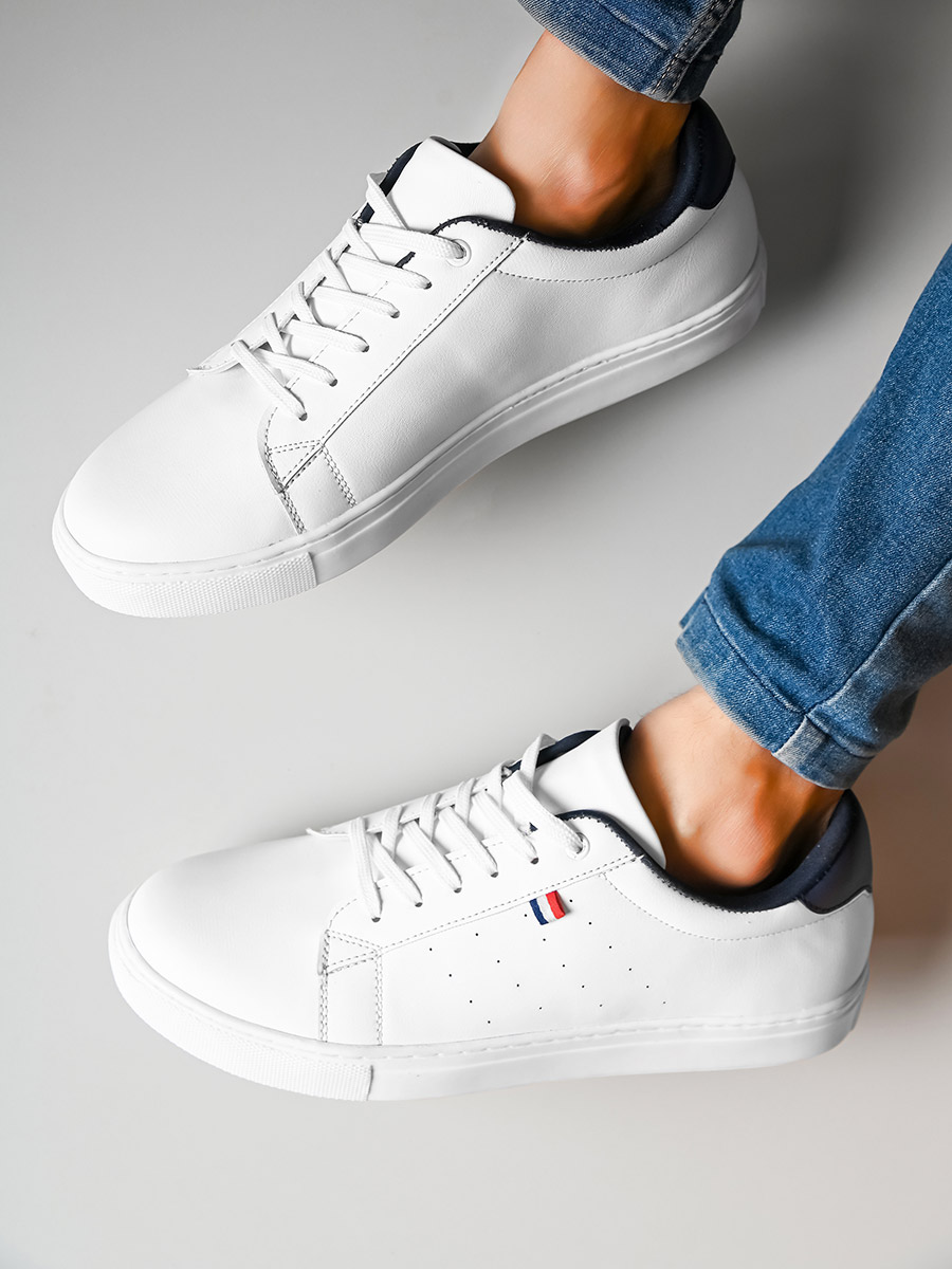 Jeans White Flat Shoes Men Men's Premier Low Top In White Leather