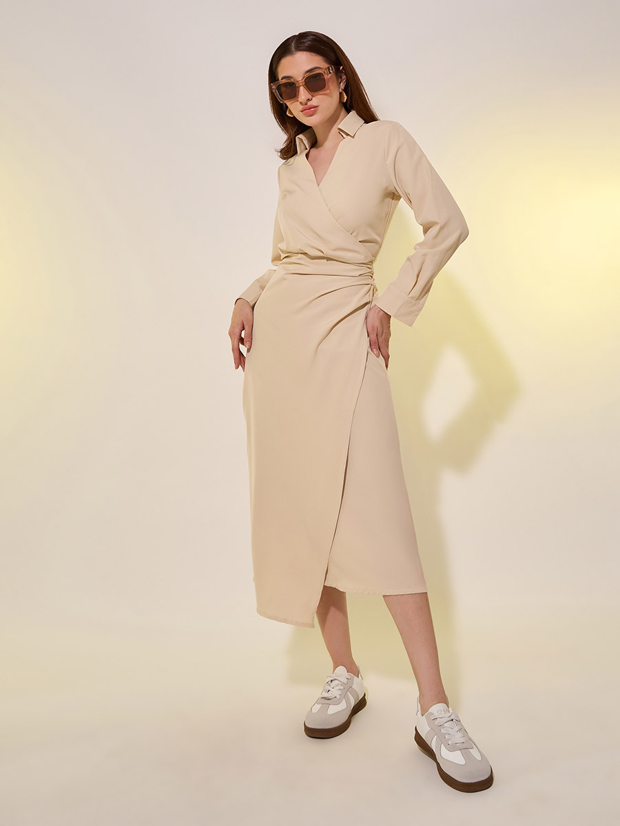beige aline dress Orient Beige A line Dress