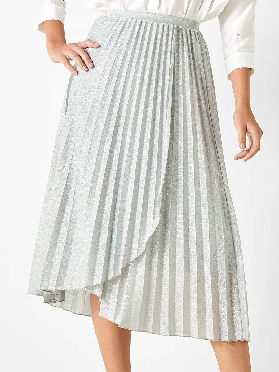 Iconic Pleated Skirt with Elasticated Waist and Tulip Hemline For