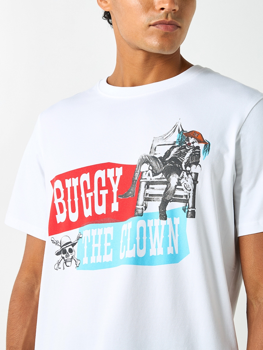 Buggy Print Crew Neck T-shirt with Short Sleeves For Default